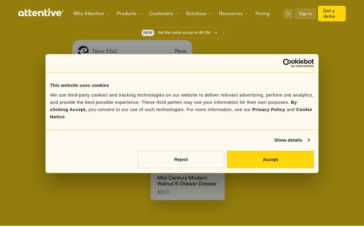 Attentive Mobile website preview