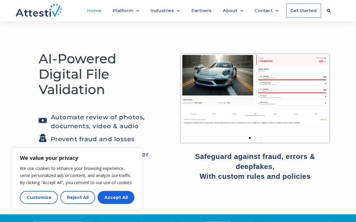 Attestiv website preview