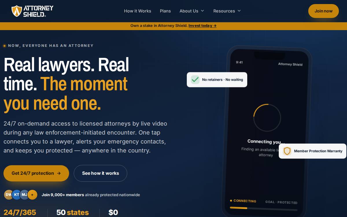 Attorney Shield website preview