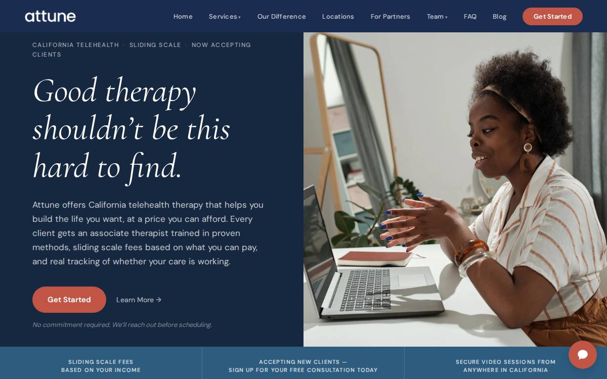 Attune website preview
