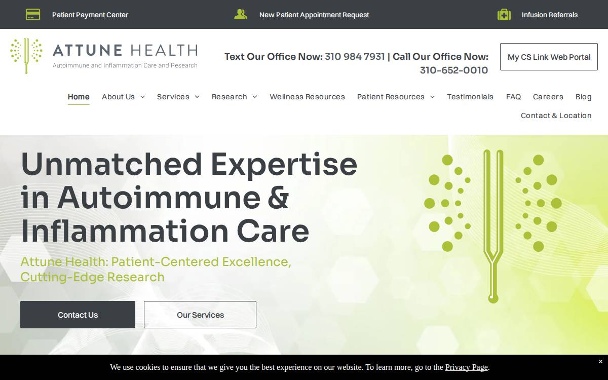Attunehealth website preview