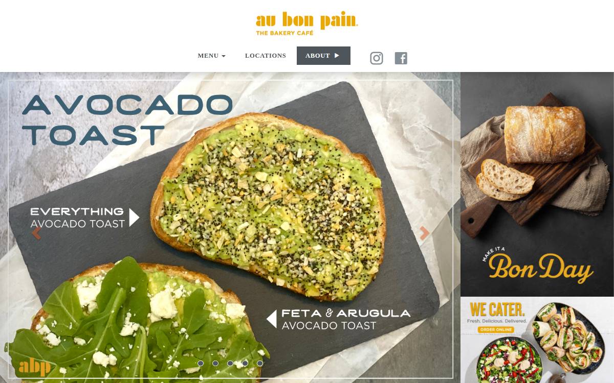 Au Bon Pain website preview
