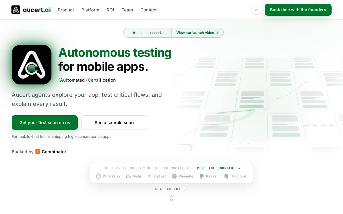 Aucert website preview