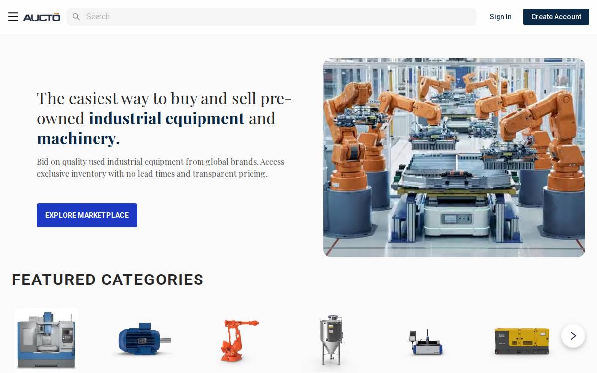 Aucto website preview
