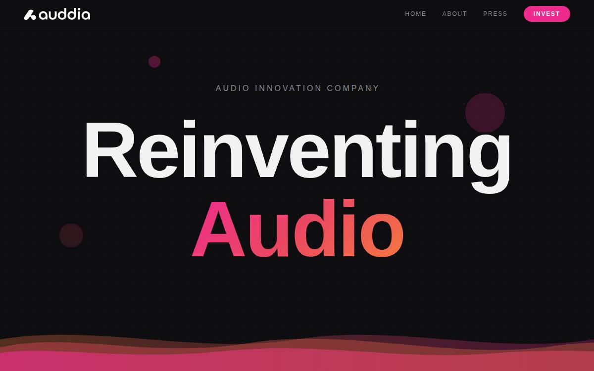 Auddia website preview