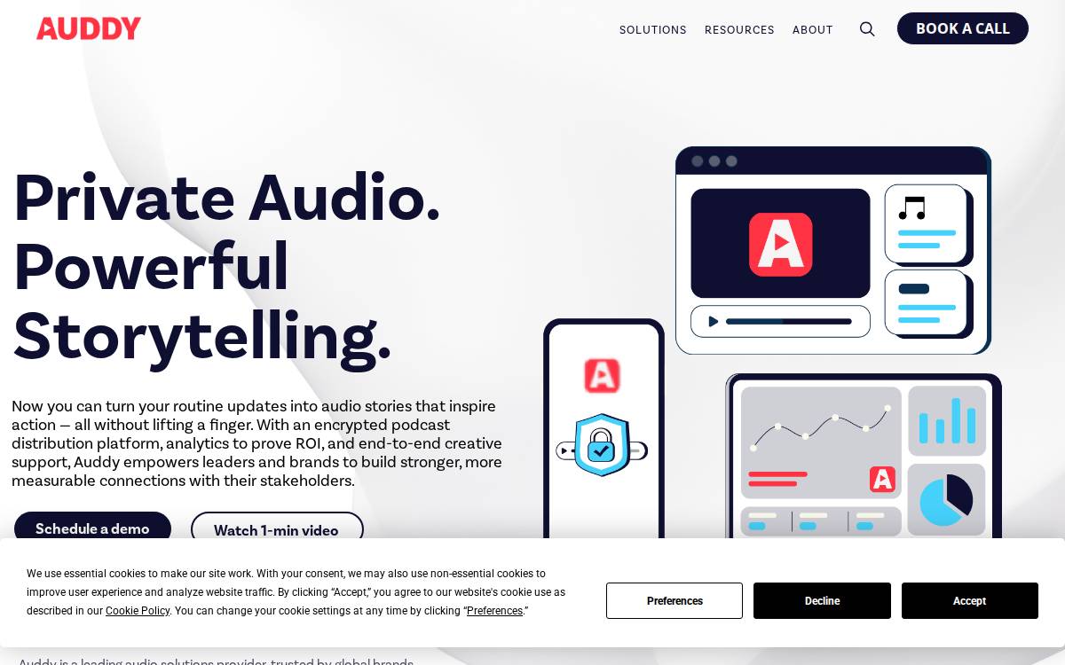 Auddy website preview