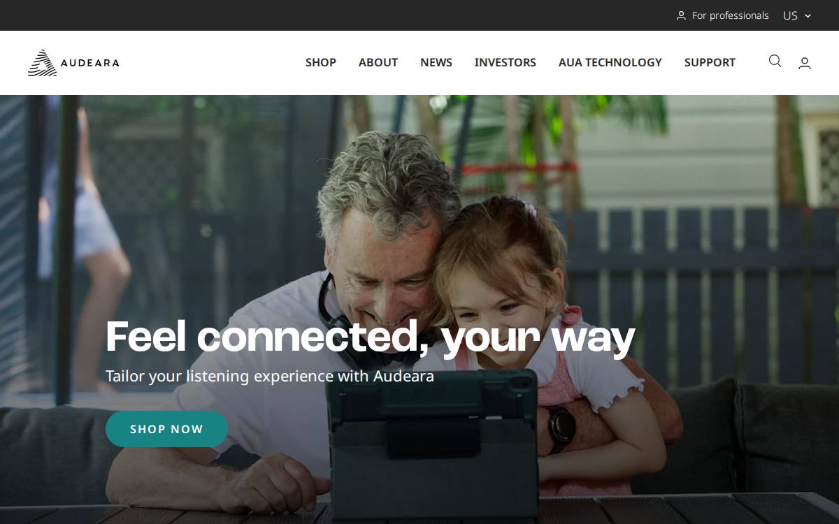 Audeara website preview
