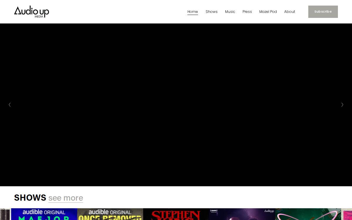Audio UP website preview