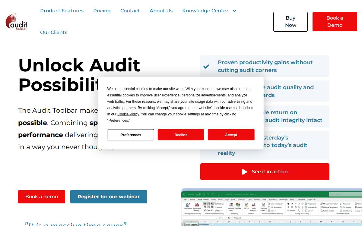 Audittoolbar website preview