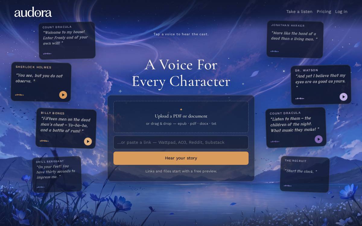 Audora website preview