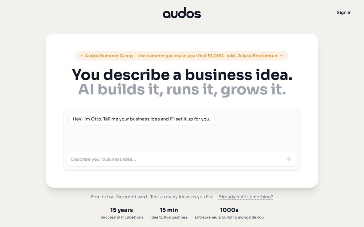 Audos website preview