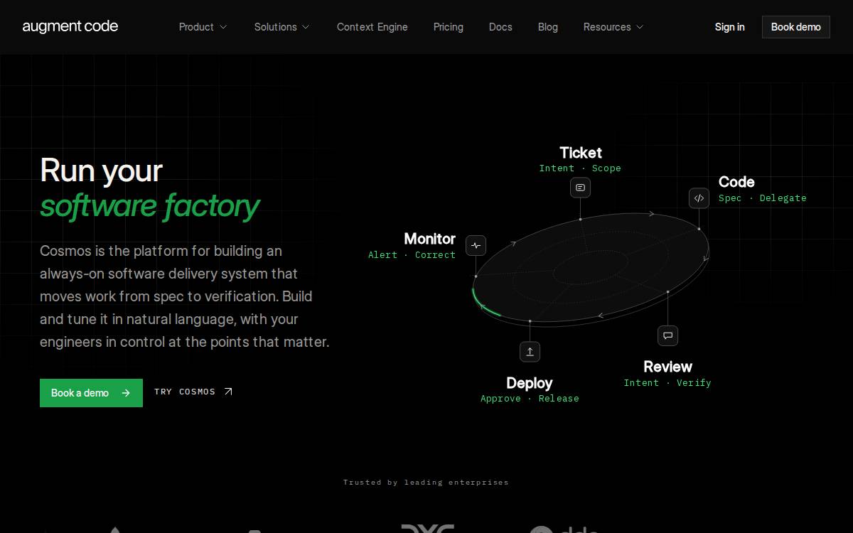 Augment Code website preview