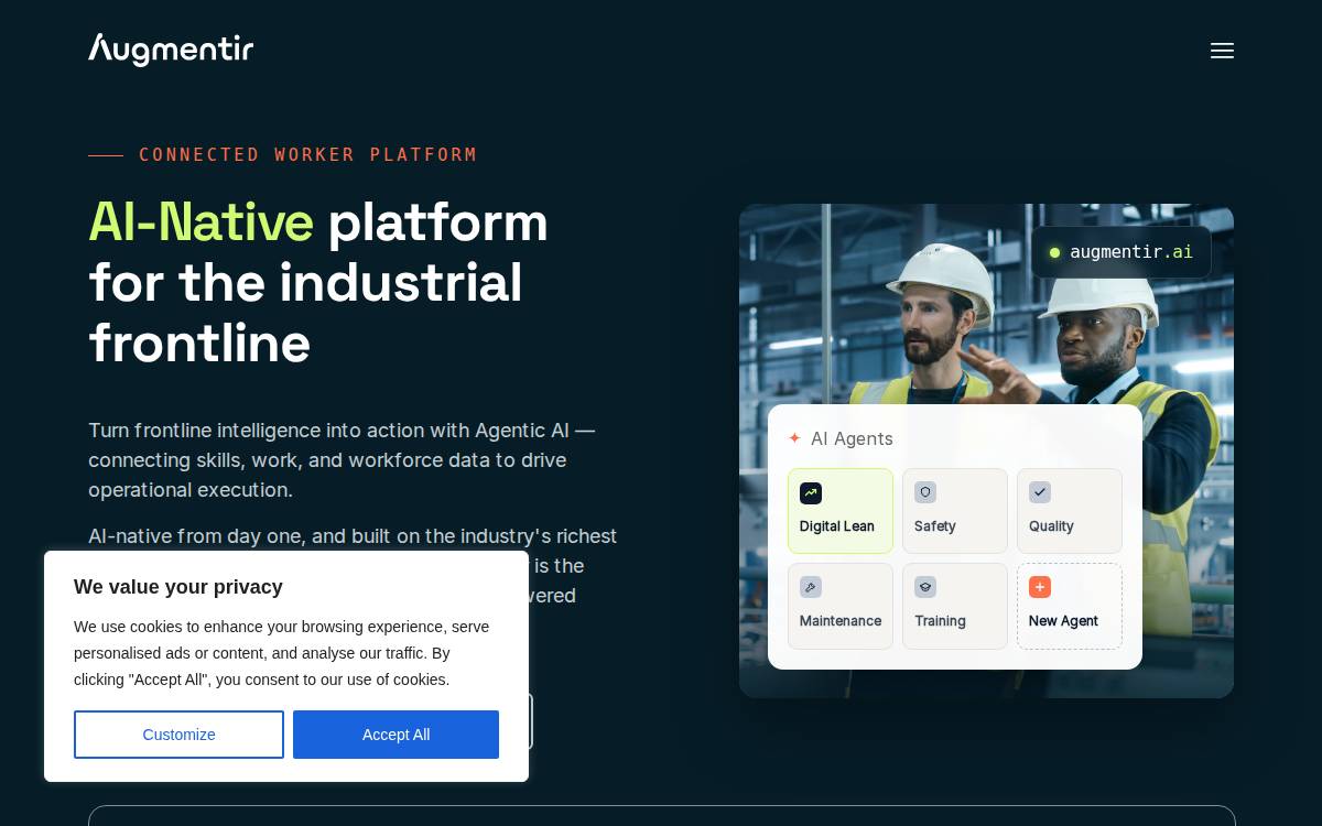 Augmentir website preview