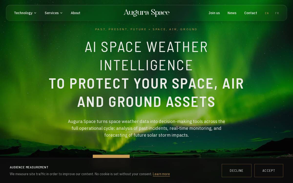 Auguraspace website preview