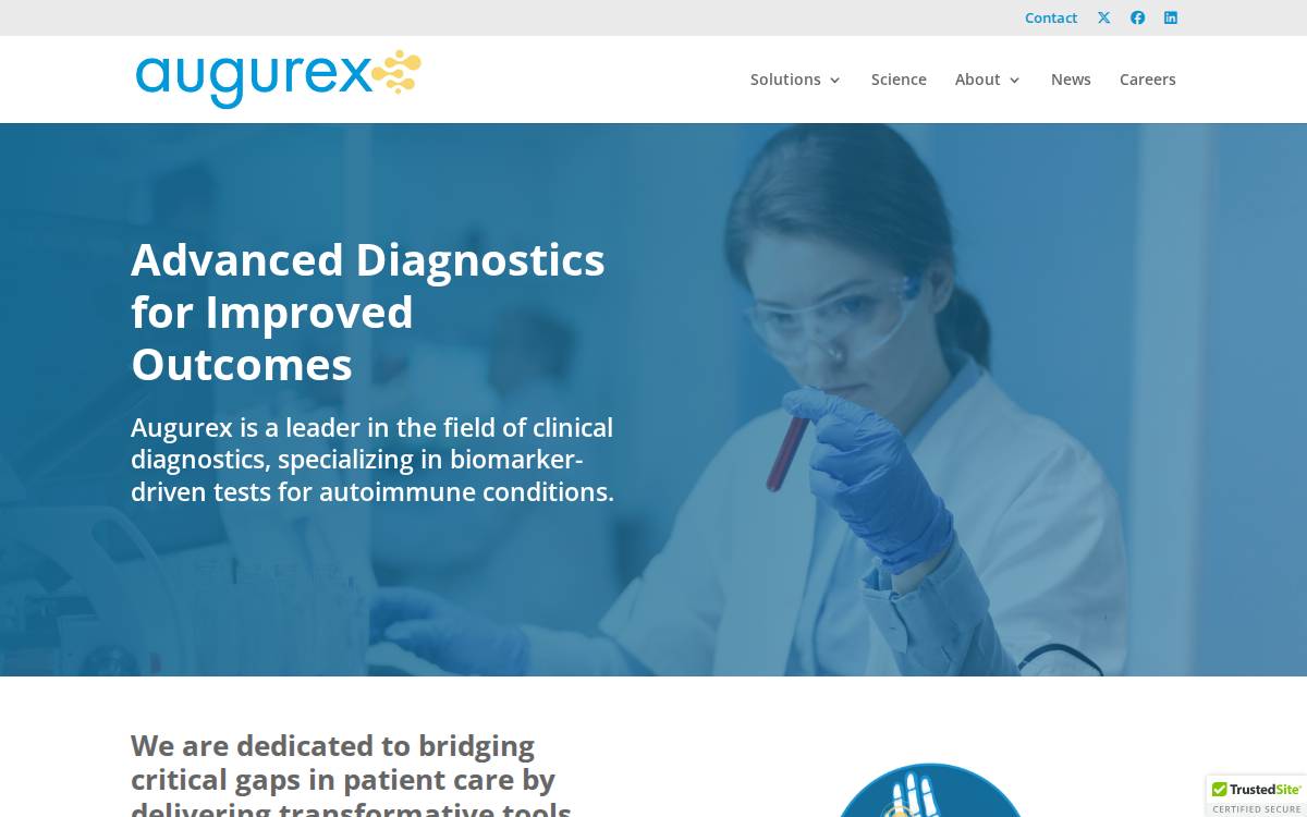 Augurex Life Sciences Corp. website preview