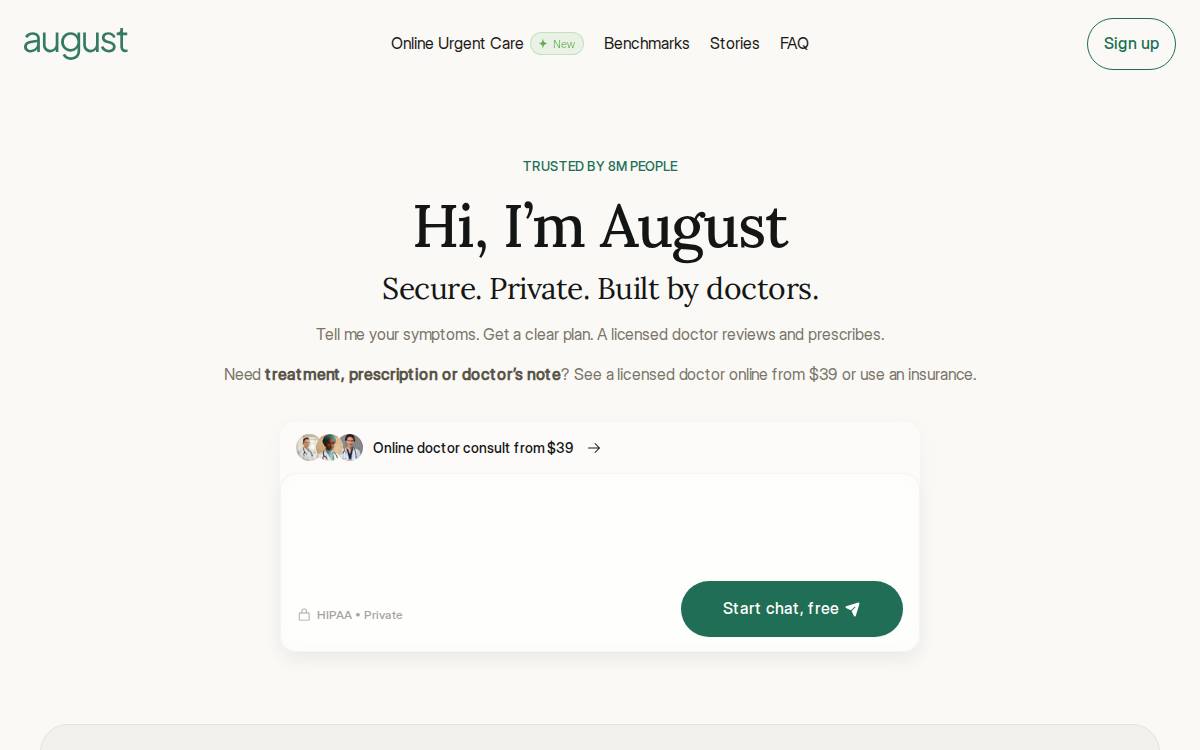 August AI website preview
