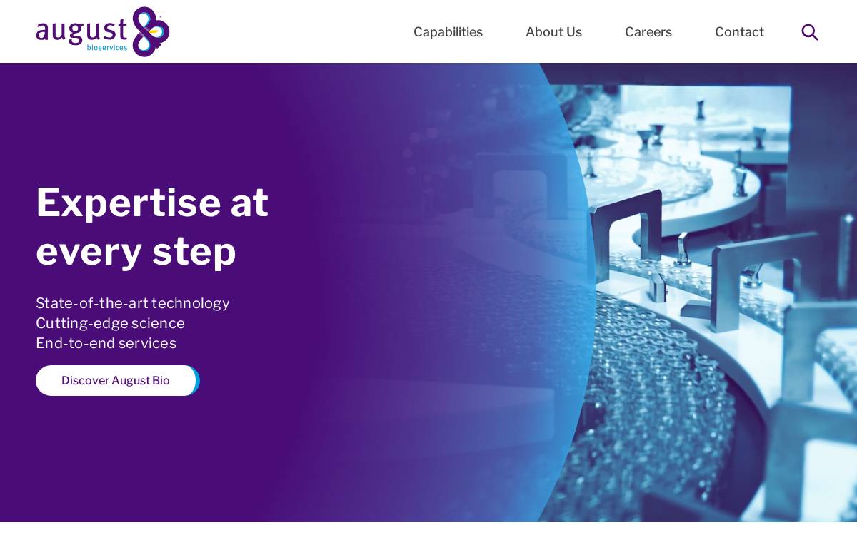 August Bioservices website preview