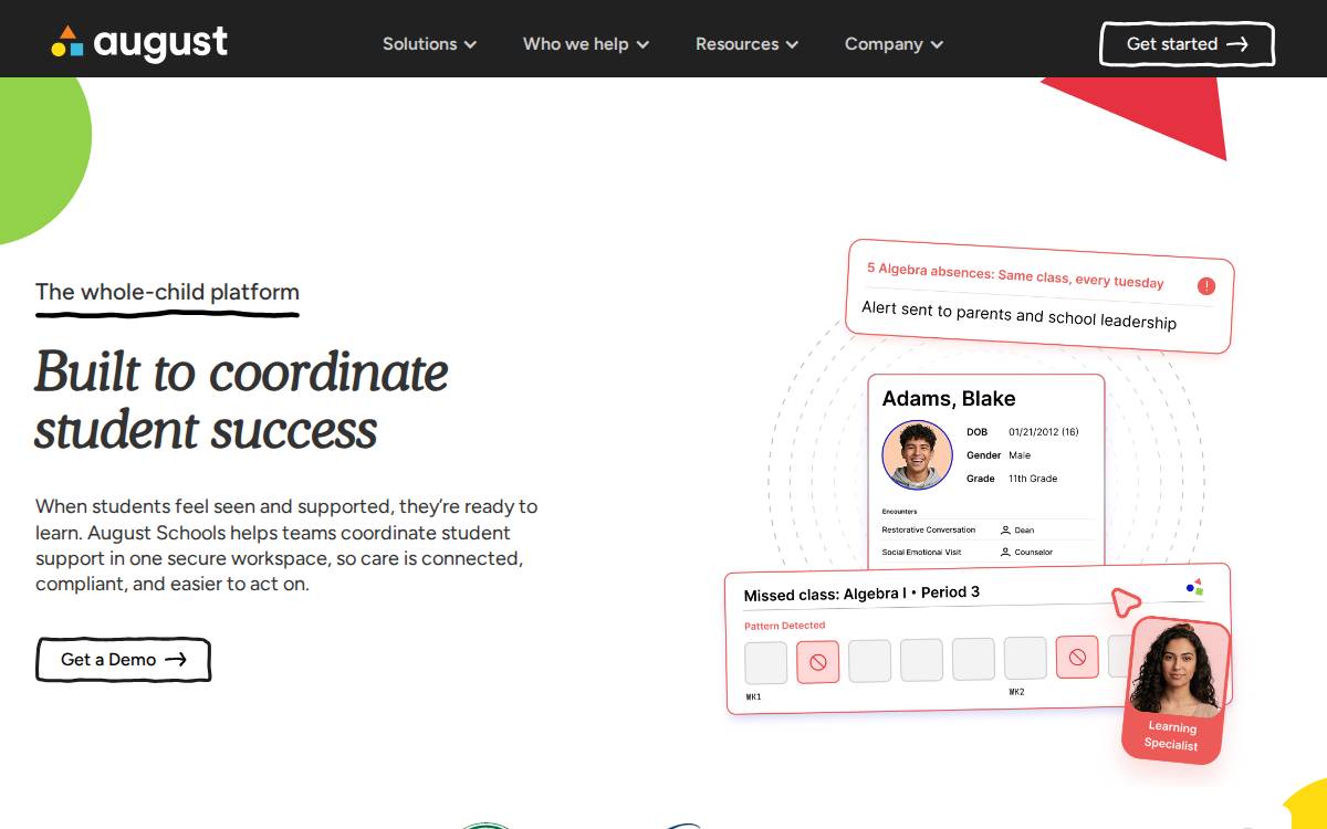 August Schools website preview