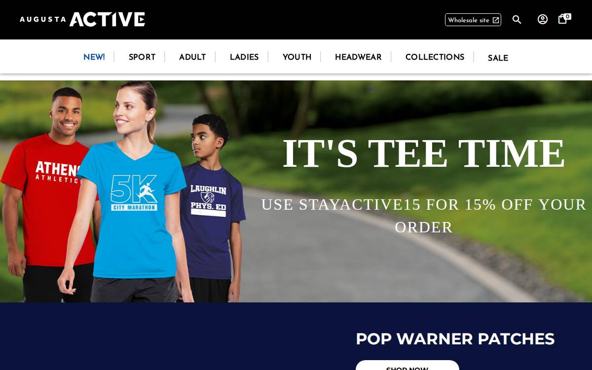 Augusta Sportswear website preview