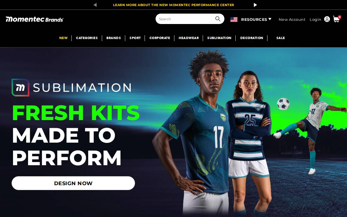 Augusta Sportswear website preview