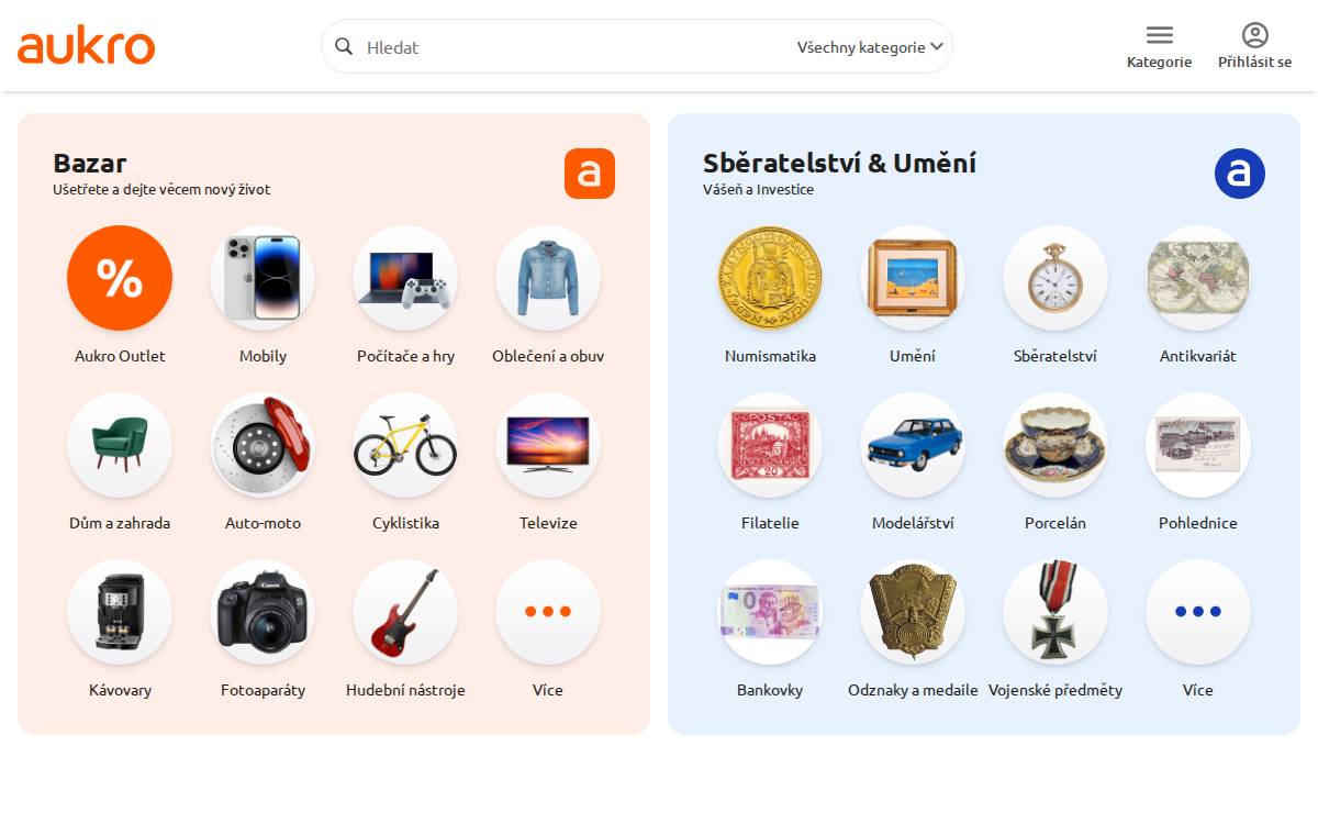 Aukro website preview