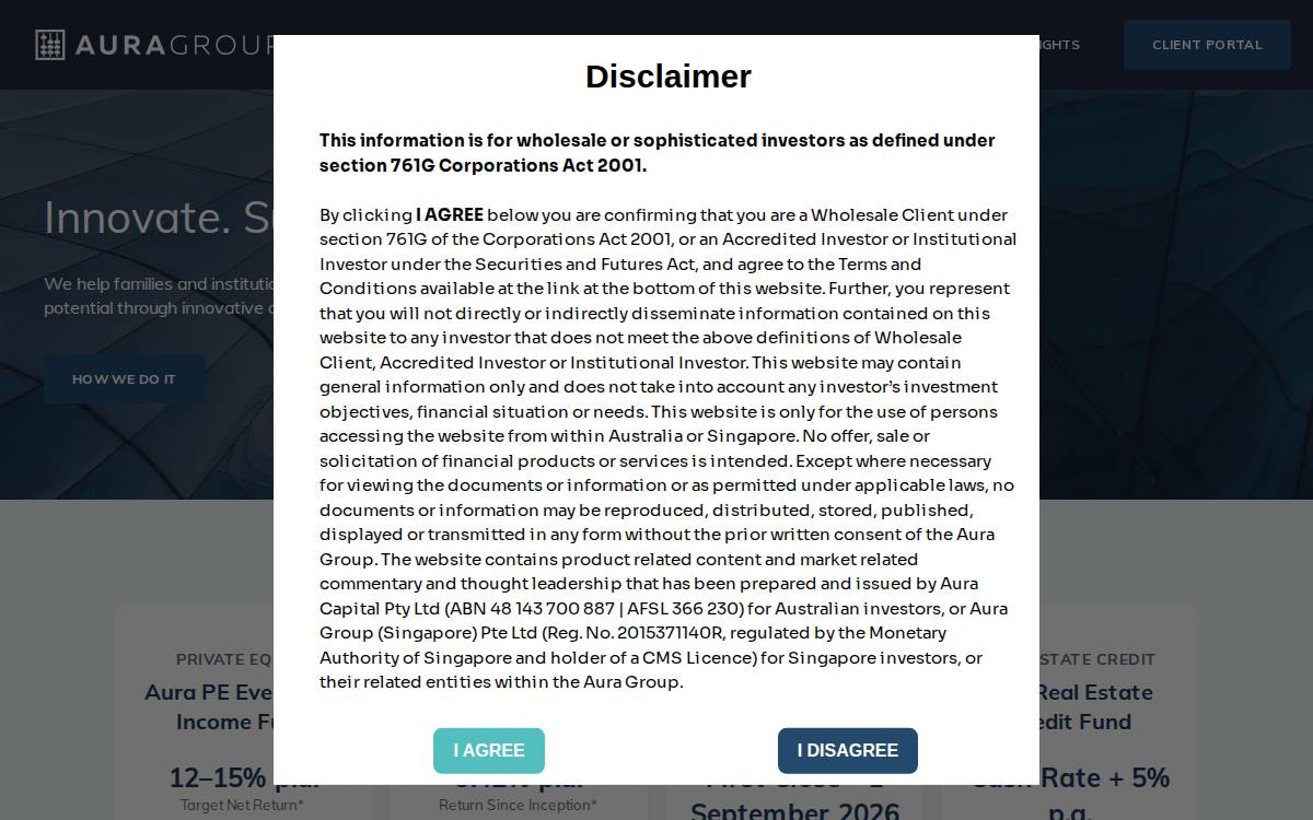 Aura website preview