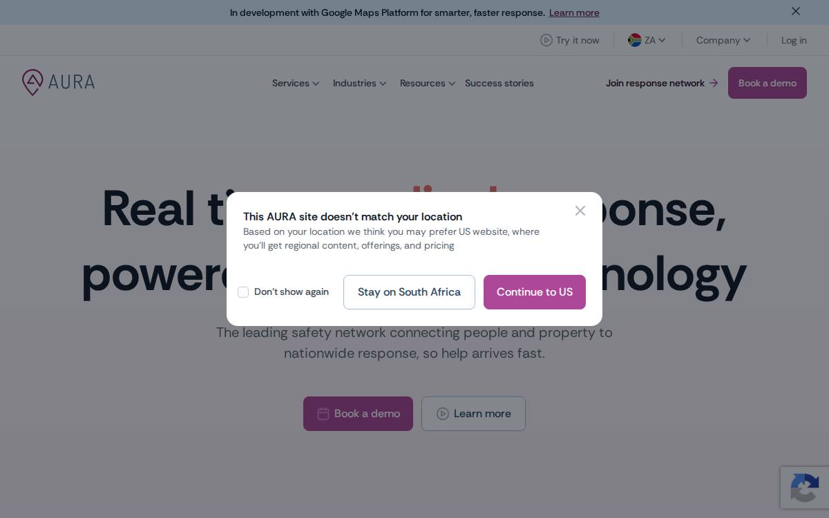 Aura website preview