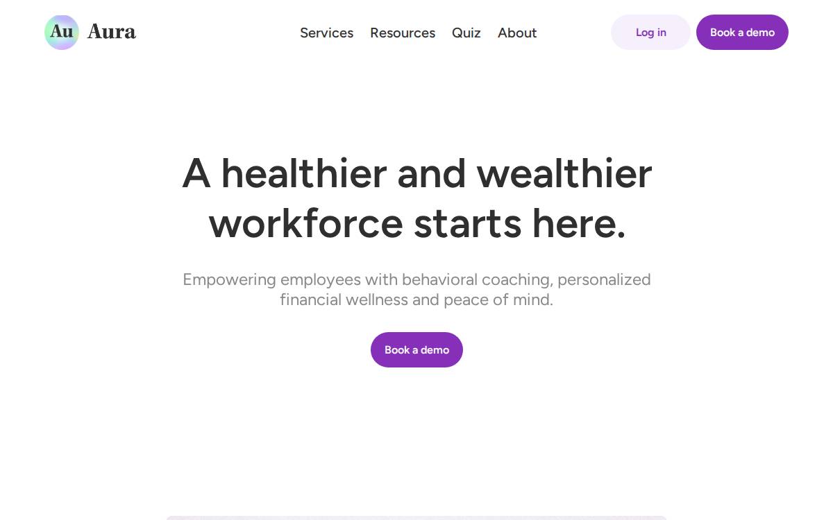 Aura Finance website preview