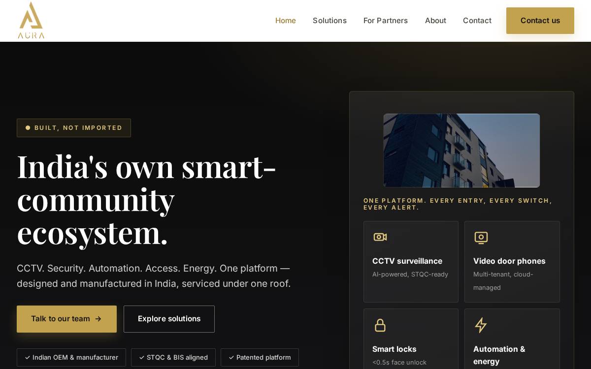 Aura Smart website preview