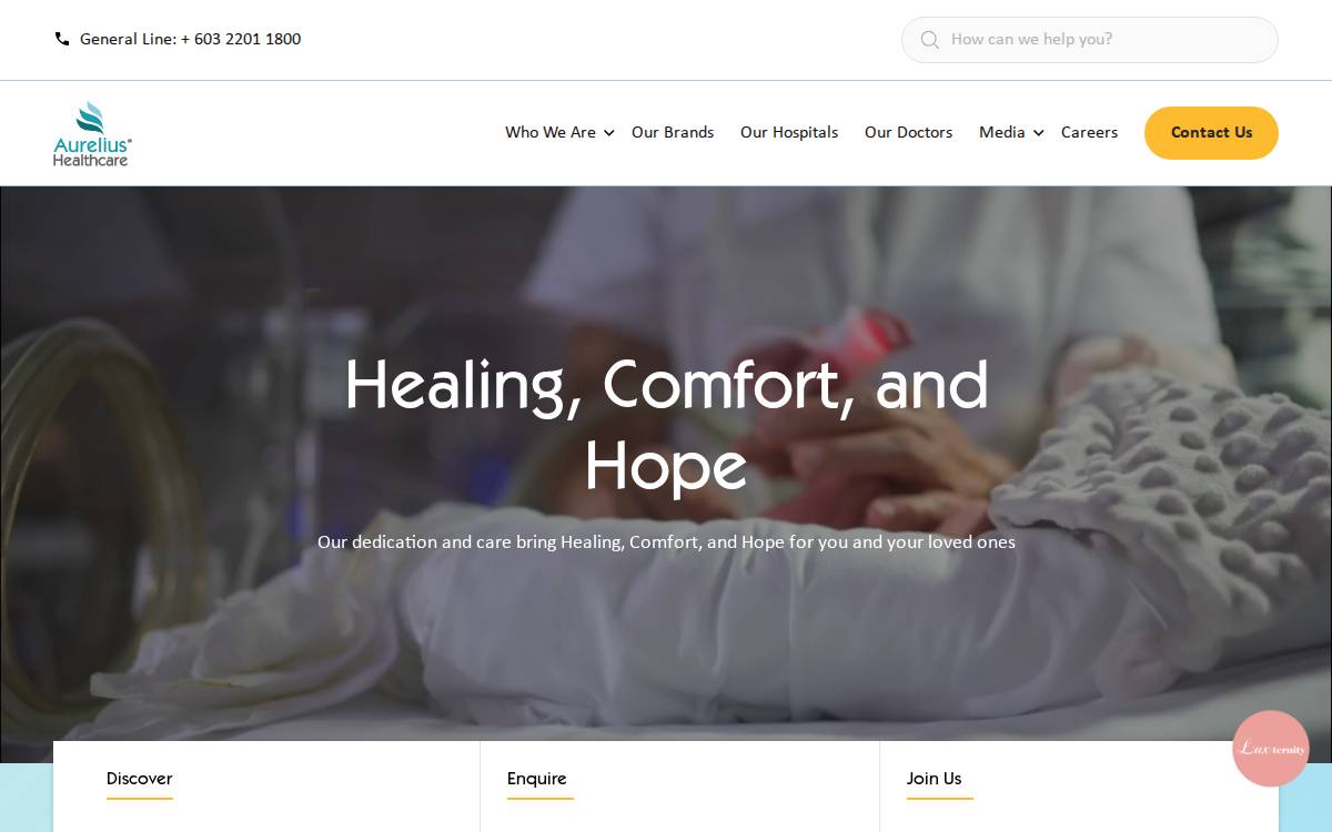 Aurelius Healthcare website preview