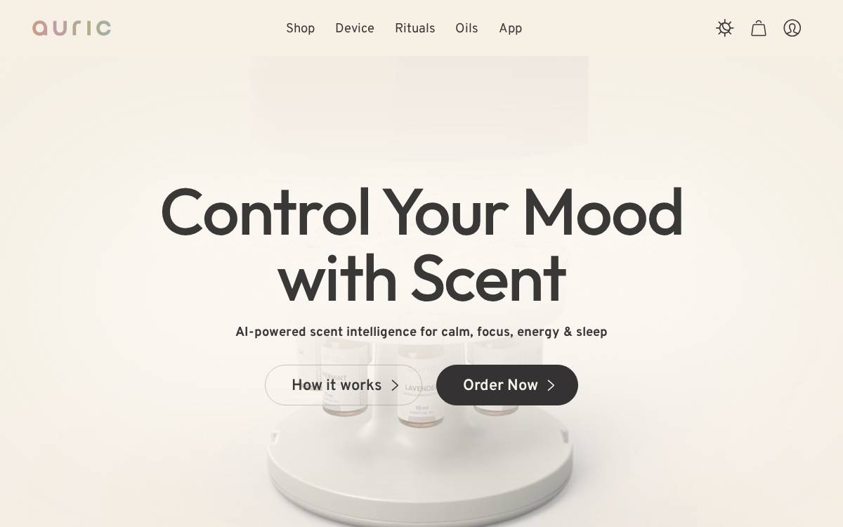 Auric website preview