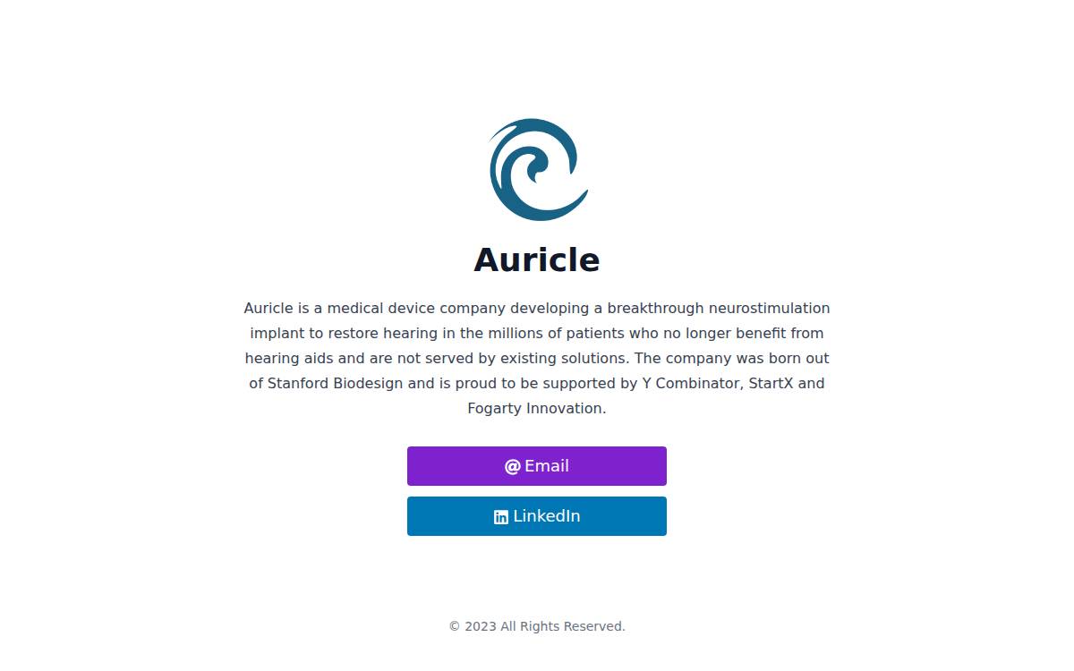 Auricle website preview