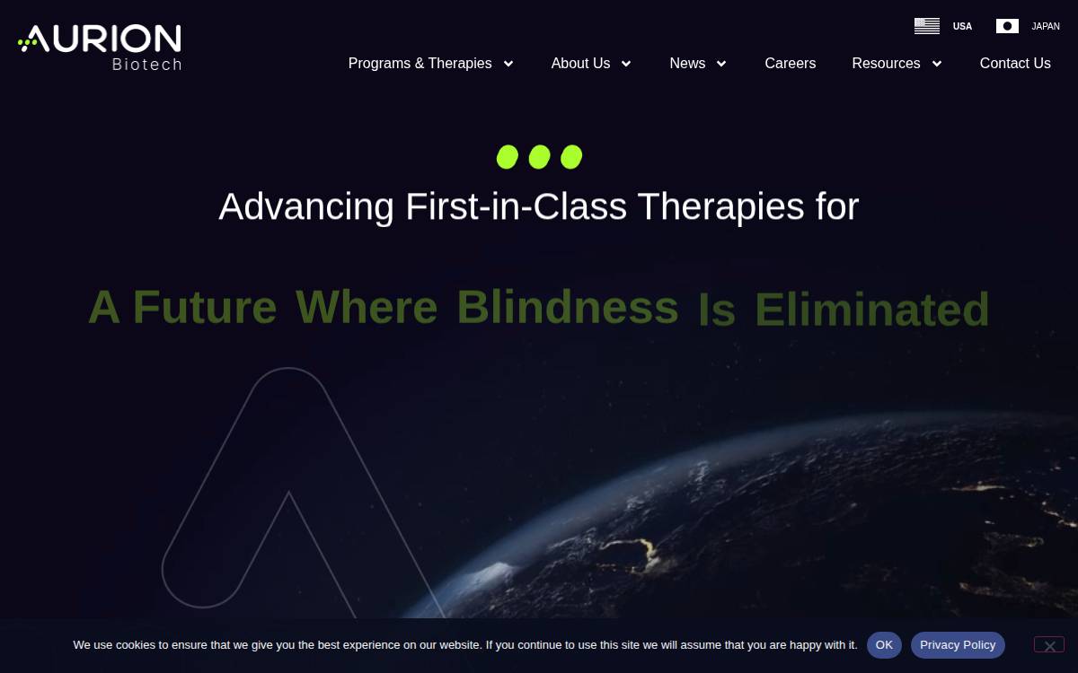 Aurion Biotech website preview