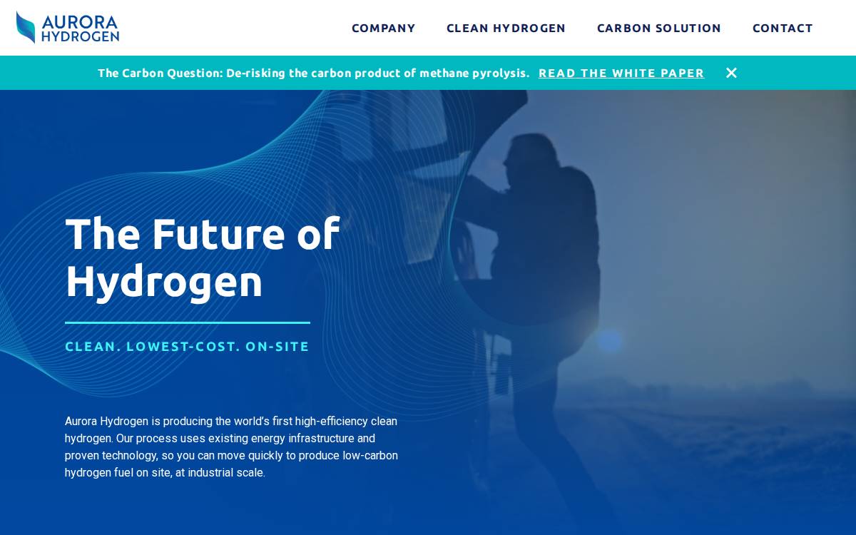 Aurora Hydrogen website preview