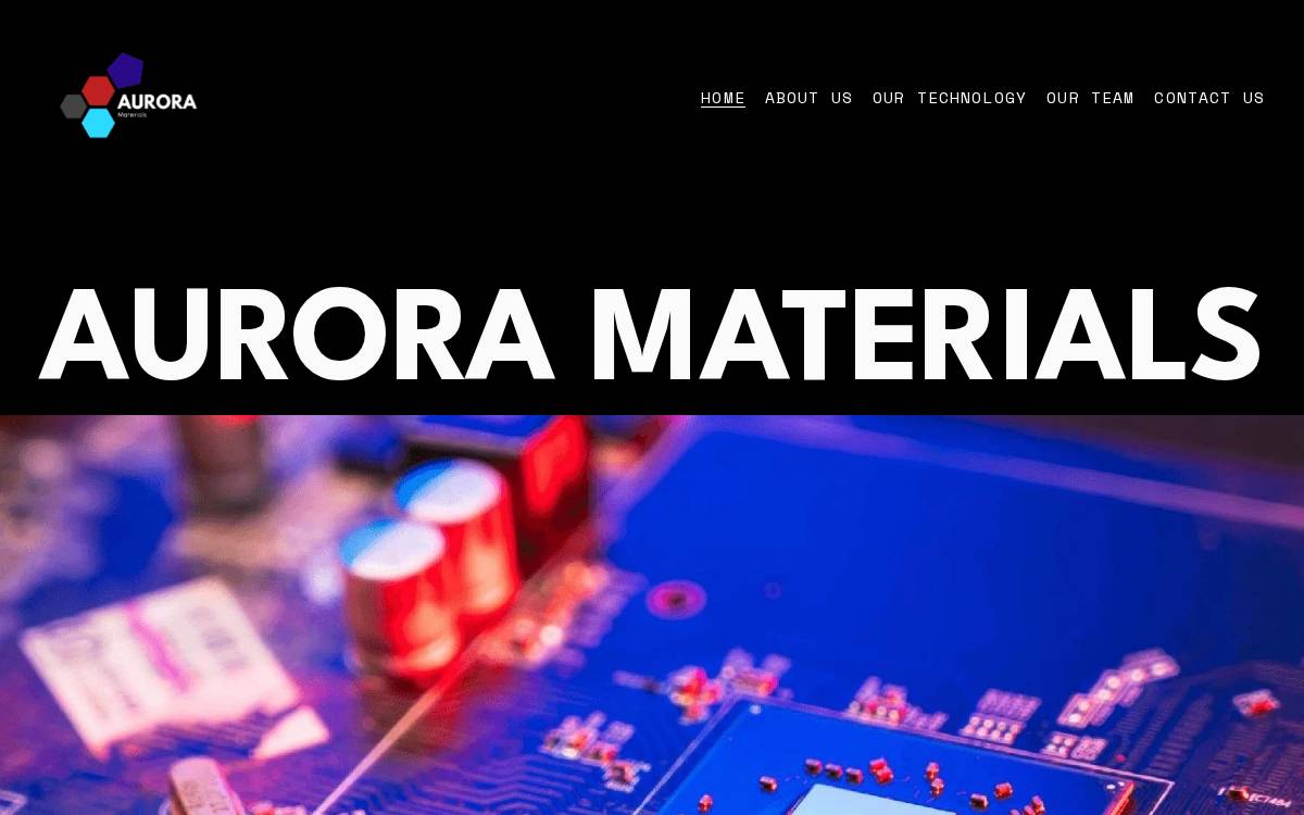 Aurora Materials website preview