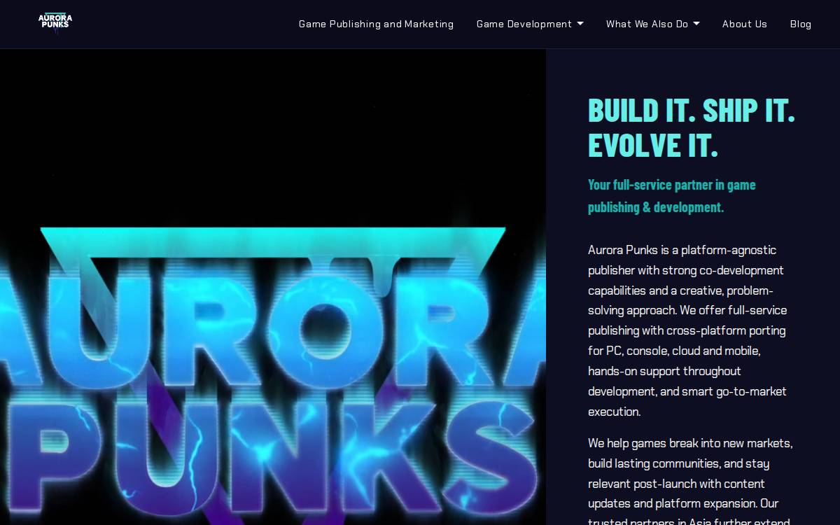 Aurorapunks website preview