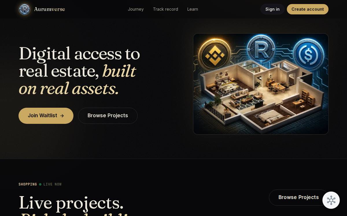 Aurumverse website preview
