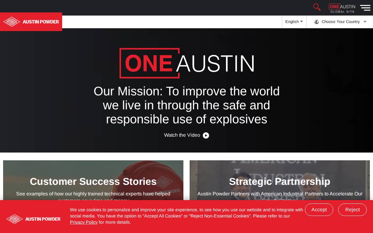 Austin Powder website preview