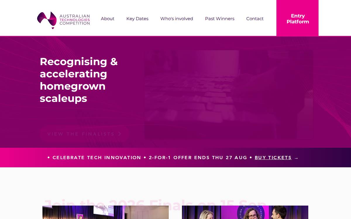Australian Technologies Competition website preview