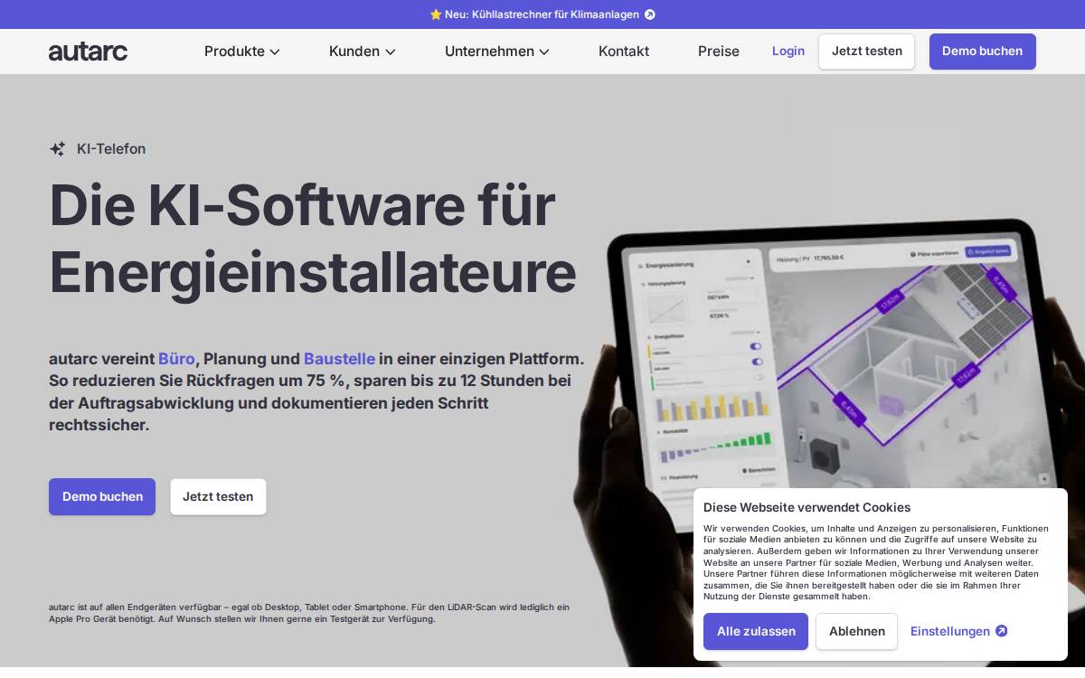 autarc website preview
