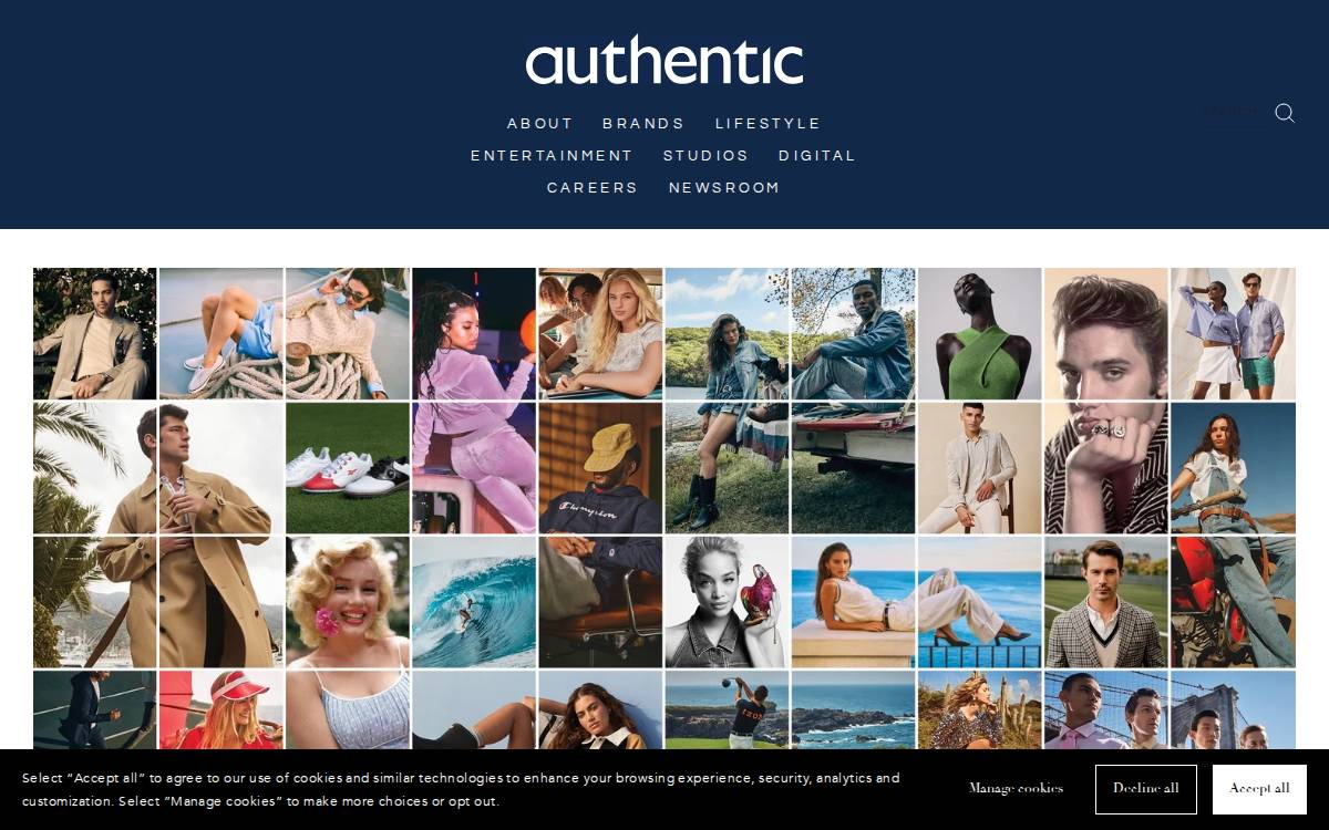 Authentic Brands Group website preview