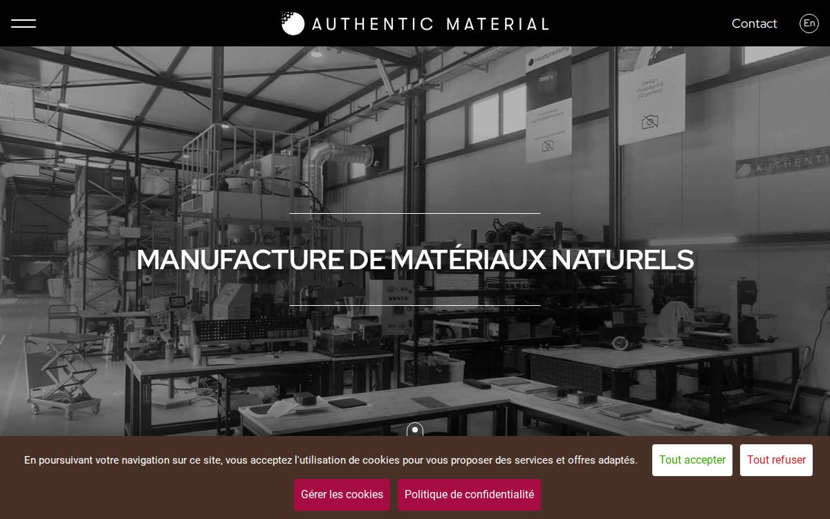 Authentic Material website preview