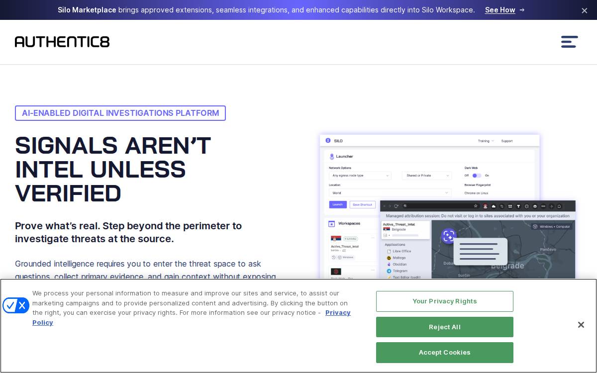 Authentic8 website preview