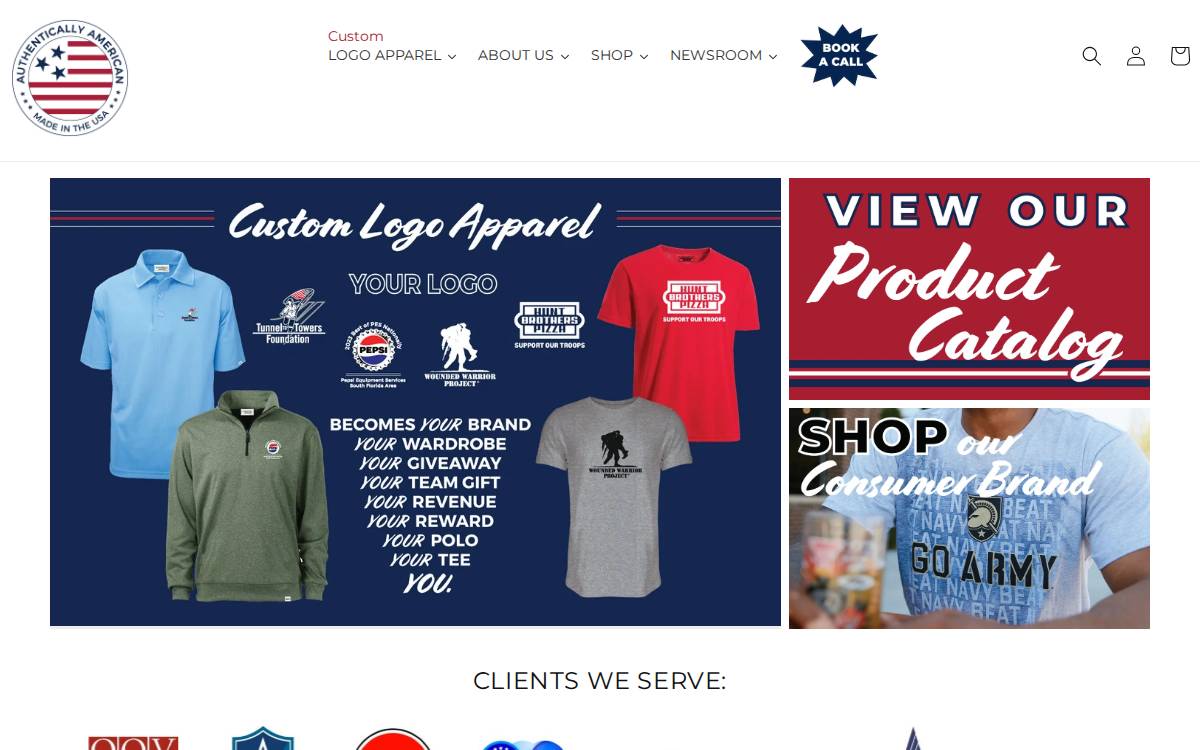 Authentically American website preview