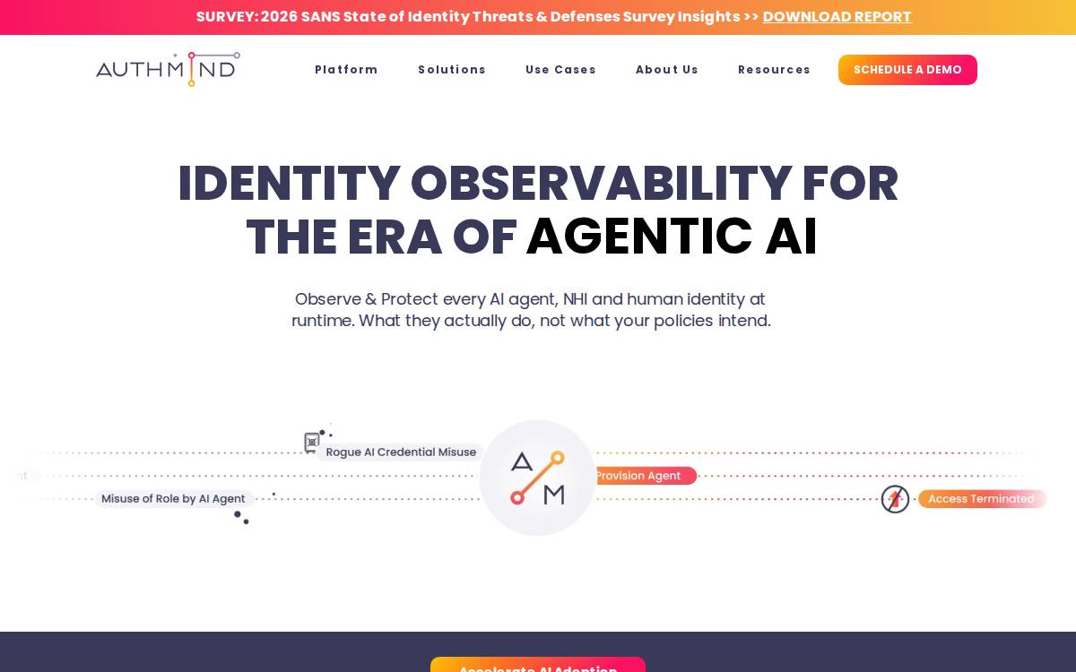 AuthMind website preview