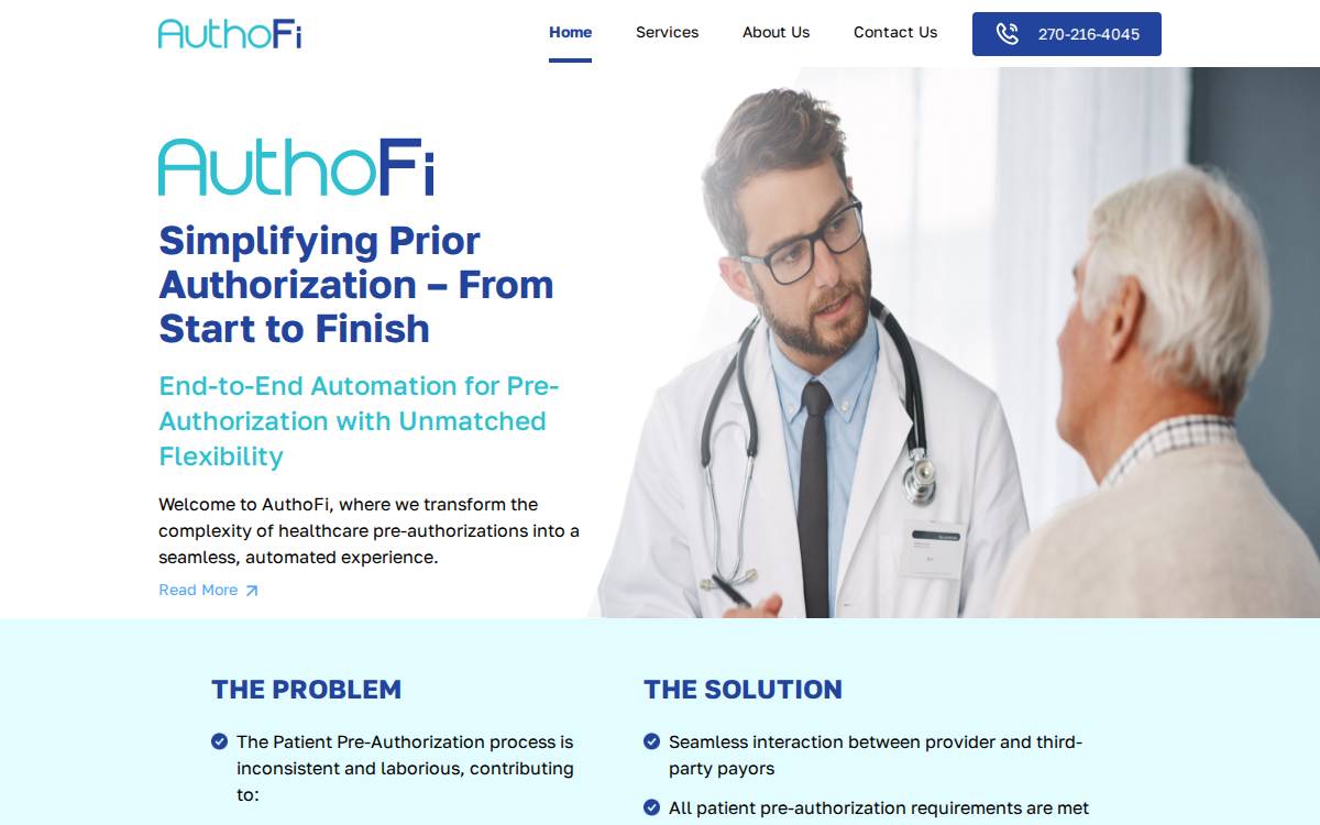 Authofi website preview