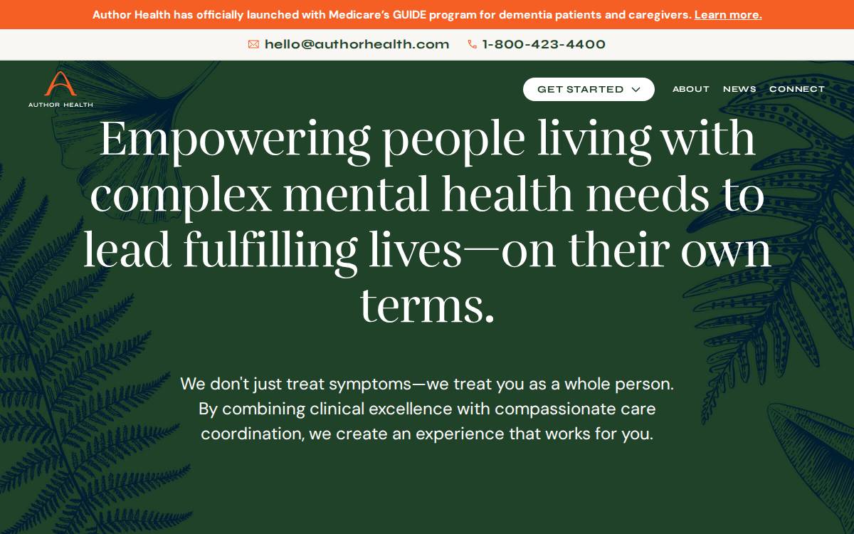 Author Health website preview