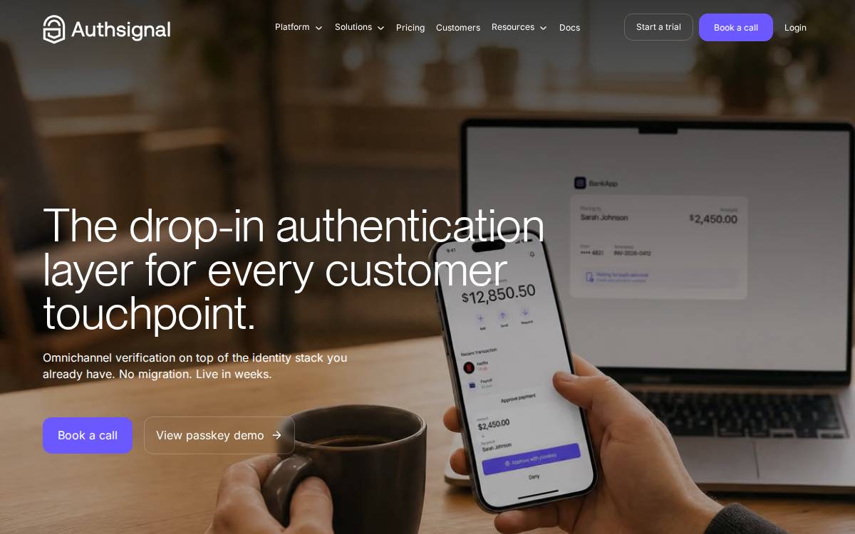 AuthSignal website preview