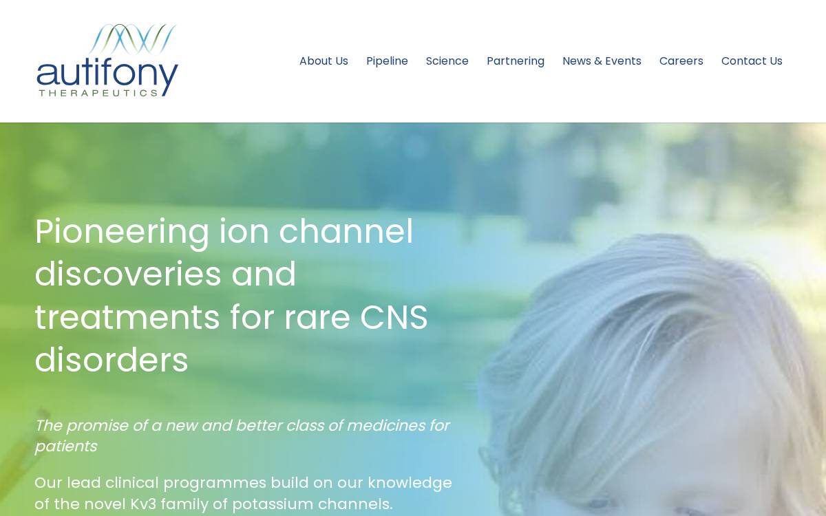 Autifony Therapeutics website preview