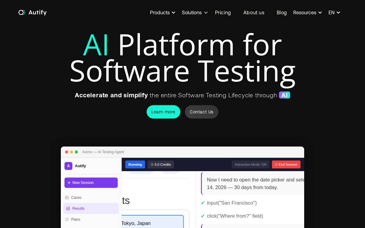 Autify website preview